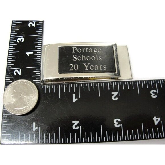 Vintage Portage Schools Wisconsin 20 Years Money Clip Men Wallet ID - Picture 7 of 11